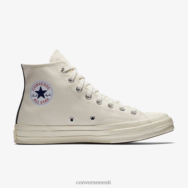 Converse x Comme des Garcons PLAY padrun 70 kõrge ülaosa naised F0Z8P257 jalatsid piim/valge/kõrge riskiga punane