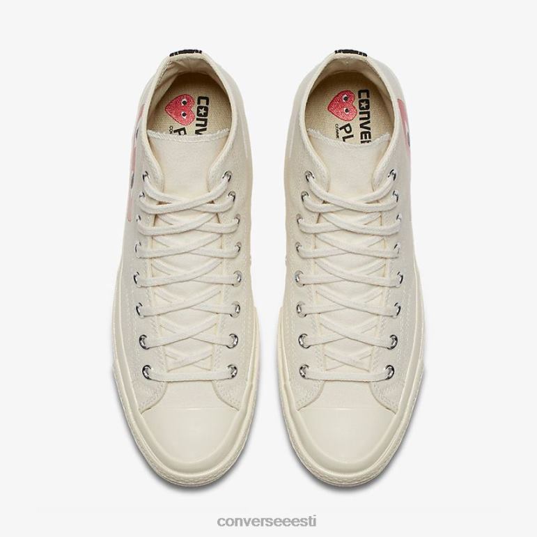 Converse x Comme des Garcons PLAY padrun 70 kõrge ülaosa naised F0Z8P257 jalatsid piim/valge/kõrge riskiga punane