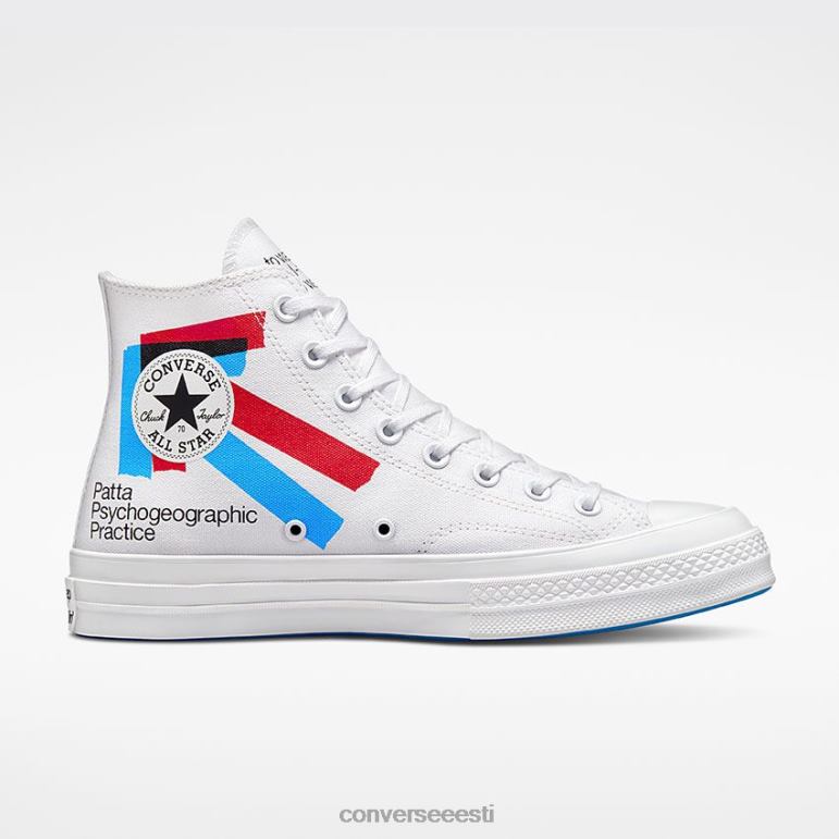 Converse x Patta x Experimental Jetset padrun 70 kõrge ülaosa naised F0Z8P197 jalatsid valge/leekivpunane/diivasinine