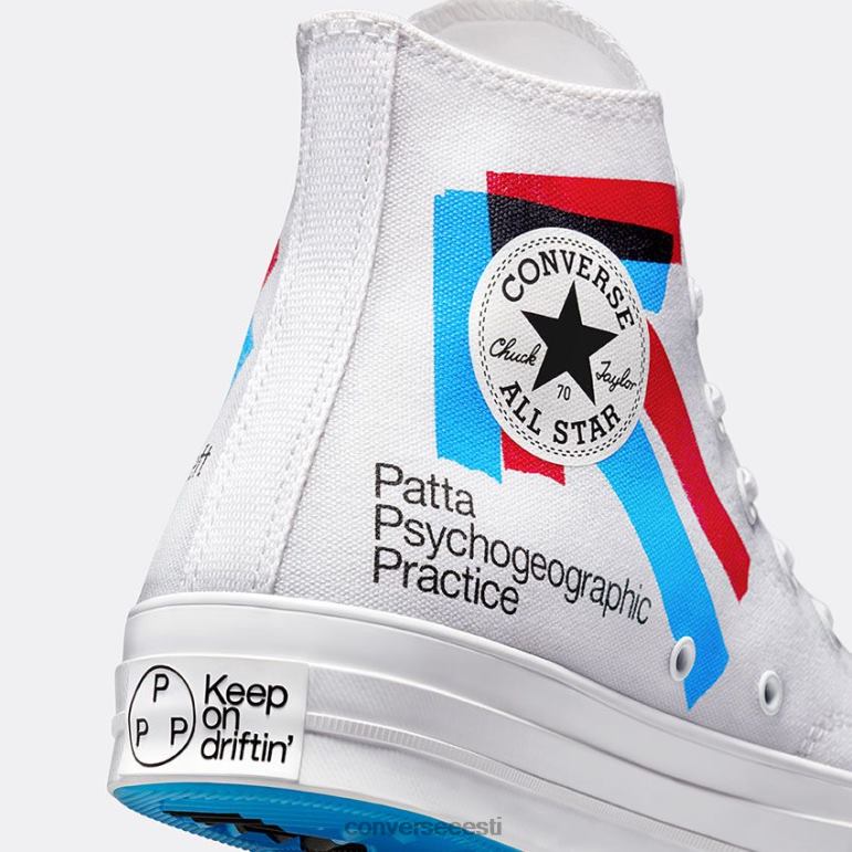 Converse x Patta x Experimental Jetset padrun 70 kõrge ülaosa naised F0Z8P197 jalatsid valge/leekivpunane/diivasinine