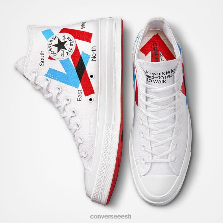 Converse x Patta x Experimental Jetset padrun 70 kõrge ülaosa naised F0Z8P197 jalatsid valge/leekivpunane/diivasinine