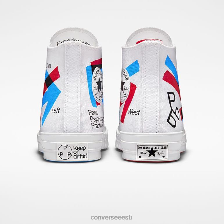 Converse x Patta x Experimental Jetset padrun 70 kõrge ülaosa naised F0Z8P197 jalatsid valge/leekivpunane/diivasinine