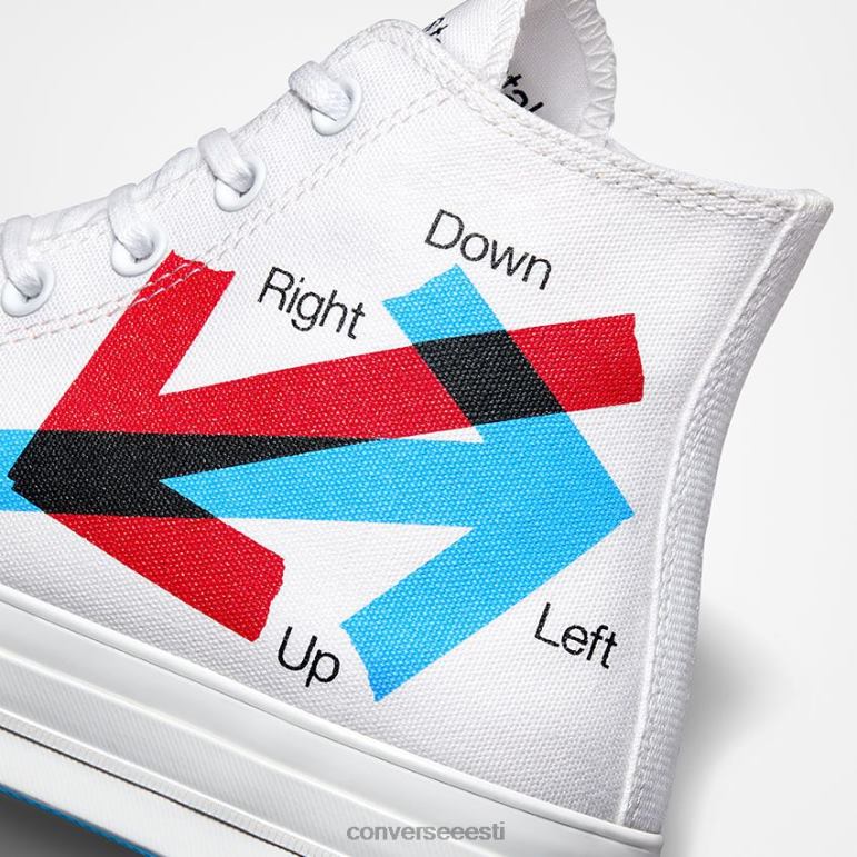 Converse x Patta x Experimental Jetset padrun 70 kõrge ülaosa naised F0Z8P197 jalatsid valge/leekivpunane/diivasinine