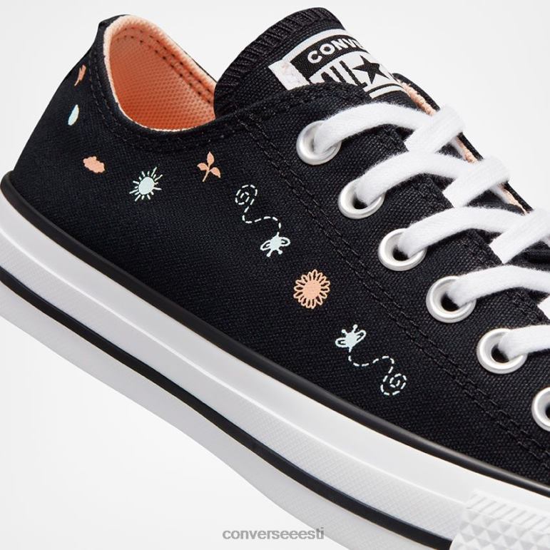Converse chuck taylor all star lilltikandid madal top naised F0Z8P32 jalatsid must / jube korall / valge