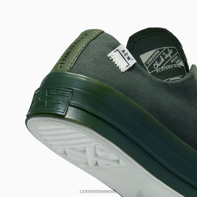 Converse x A-COLD-WALL padrun 70 madal ülaosa naised F0Z8P31 jalatsid sügav männiroheline/hõbekask