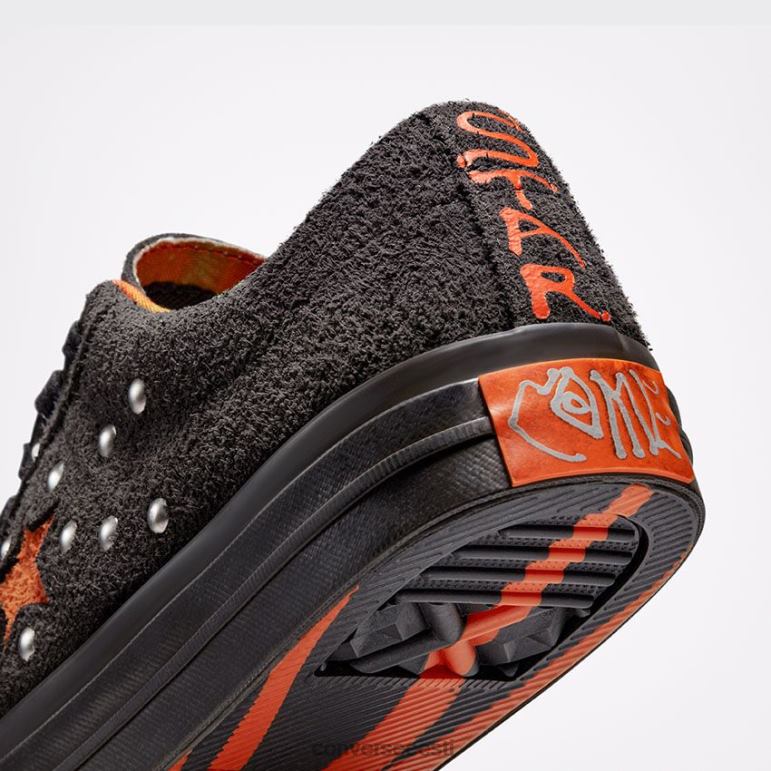 Converse x Come Tees One Star madal ülaosa naised F0Z8P48 jalatsid must oliiv/oranž tiiger/must