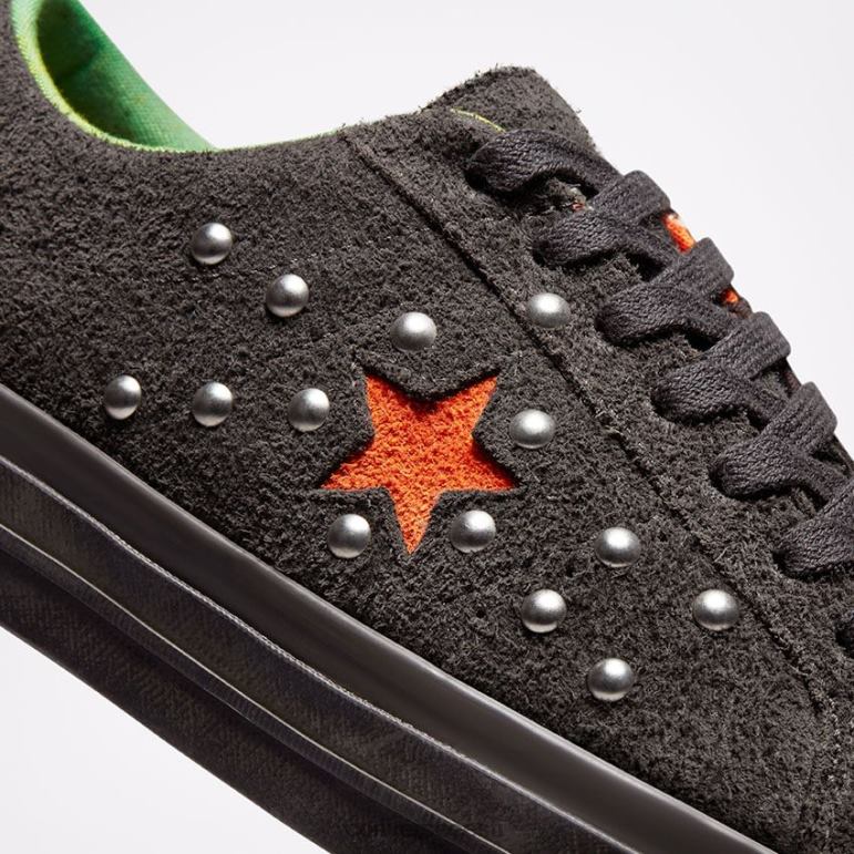 Converse x Come Tees One Star madal ülaosa naised F0Z8P48 jalatsid must oliiv/oranž tiiger/must