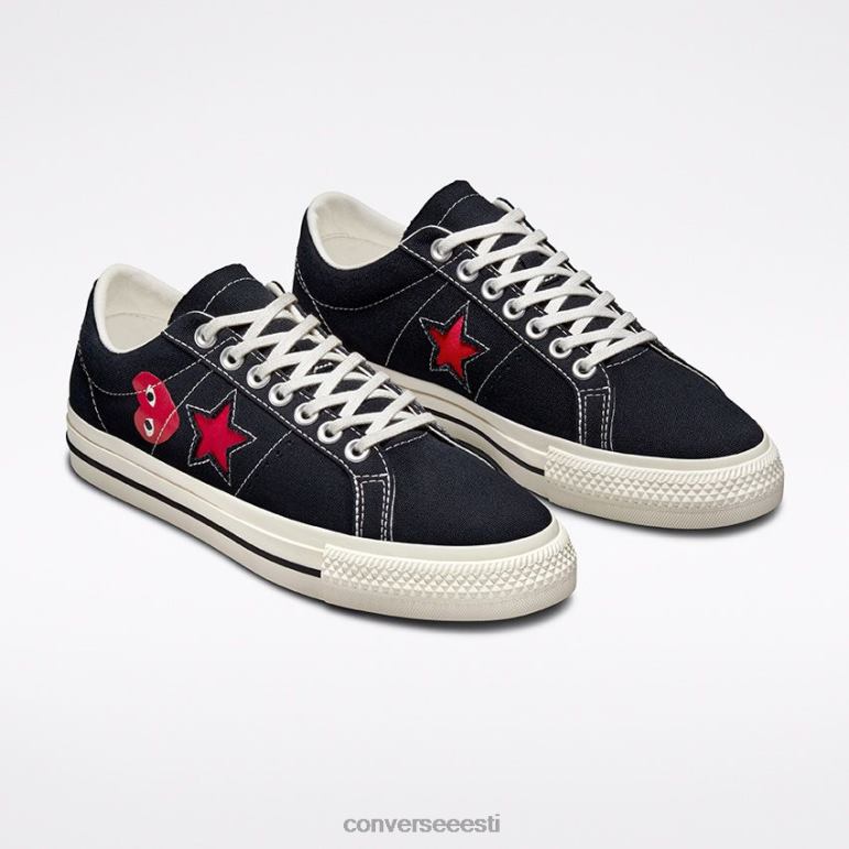 Converse x Comme des Garcons PLAY üks täht madal tipp naised F0Z8P51 jalatsid must/punane/valge