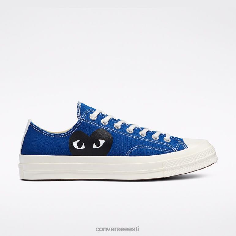 Converse x Comme des Garcons PLAY padrun 70 madal ülaosa naised F0Z8P44 jalatsid sinine kvarts/haigur/must