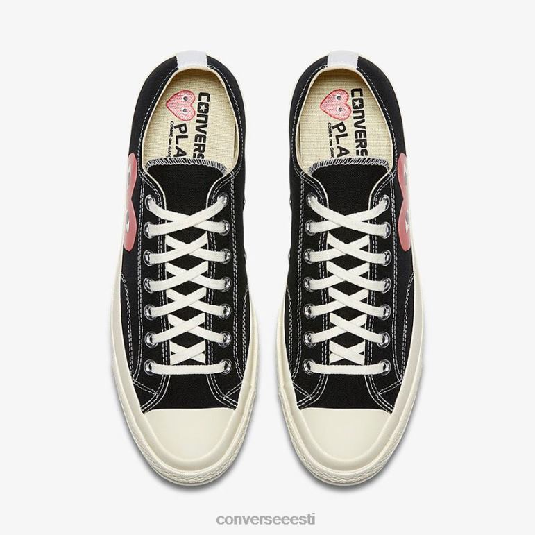 Converse x Comme des Garcons PLAY padrun 70 madal ülaosa naised F0Z8P45 jalatsid must/valge/kõrge riskiga punane