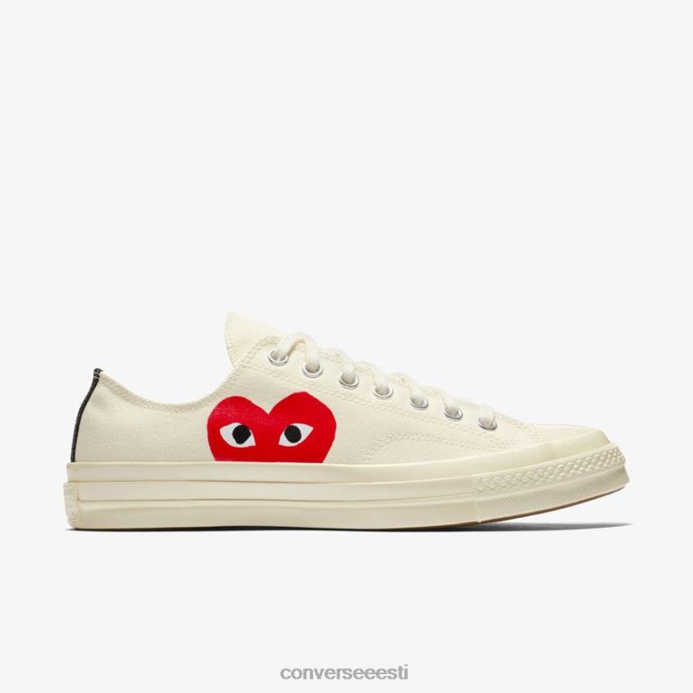 Converse x Comme des Garcons PLAY padrun 70 madal ülaosa naised F0Z8P46 jalatsid piim/valge/kõrge riskiga punane