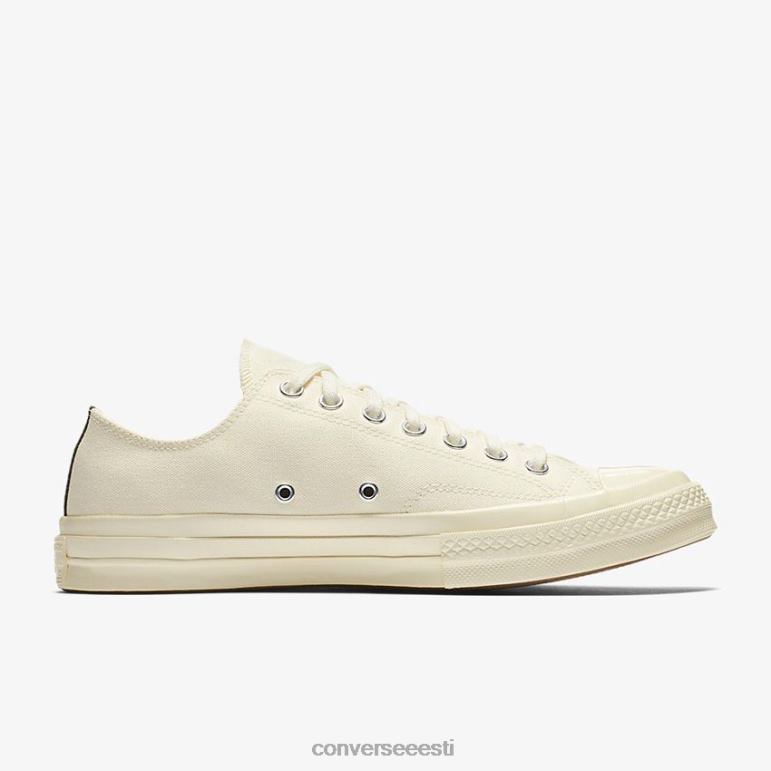 Converse x Comme des Garcons PLAY padrun 70 madal ülaosa naised F0Z8P46 jalatsid piim/valge/kõrge riskiga punane