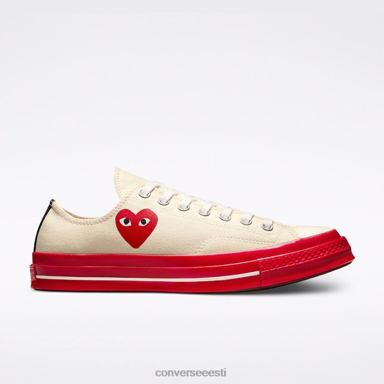 Converse x Comme des Garcons PLAY padrun 70 madal ülaosa naised F0Z8P58 jalatsid põline/punane/haigur