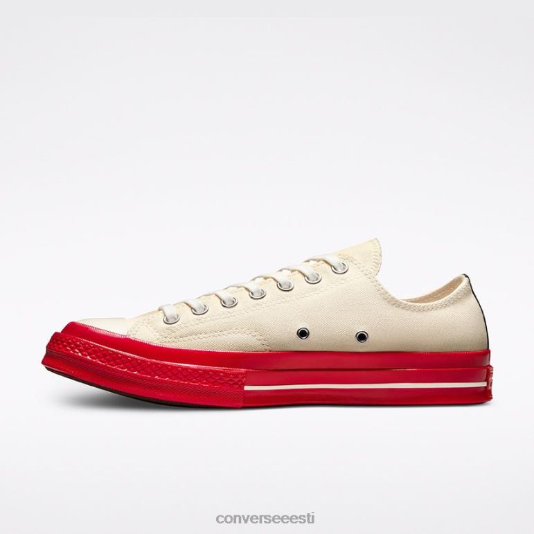 Converse x Comme des Garcons PLAY padrun 70 madal ülaosa naised F0Z8P58 jalatsid põline/punane/haigur