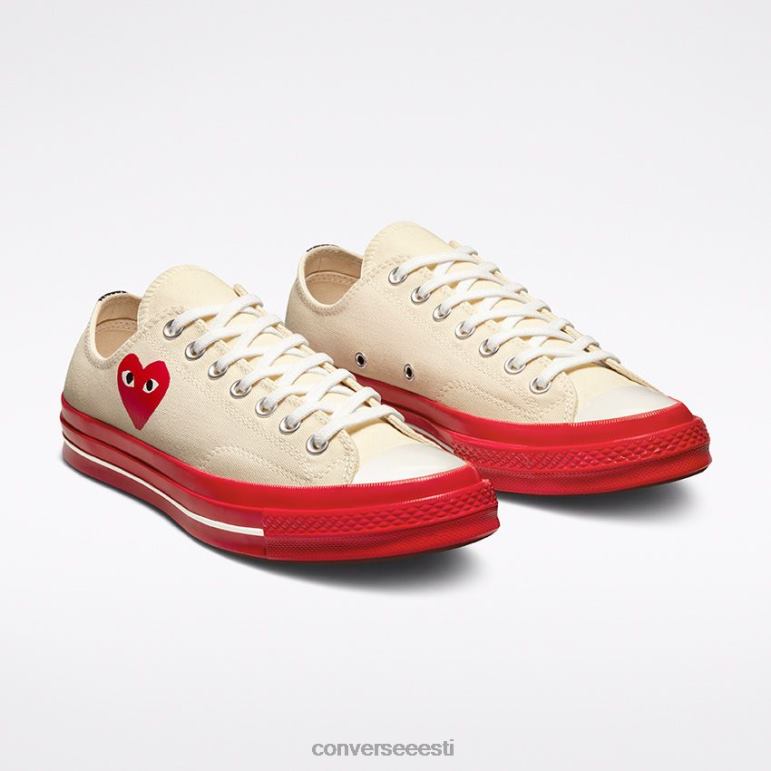 Converse x Comme des Garcons PLAY padrun 70 madal ülaosa naised F0Z8P58 jalatsid põline/punane/haigur