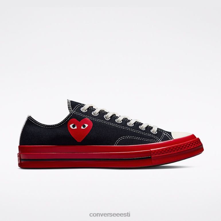 Converse x Comme des Garcons PLAY padrun 70 madal ülaosa naised F0Z8P59 jalatsid must/punane/haigur