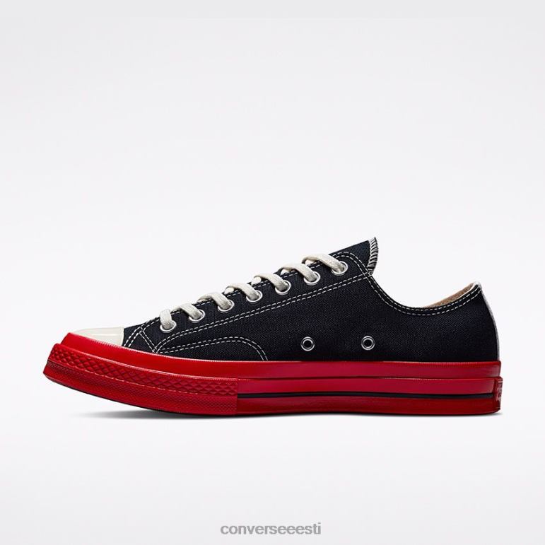 Converse x Comme des Garcons PLAY padrun 70 madal ülaosa naised F0Z8P59 jalatsid must/punane/haigur